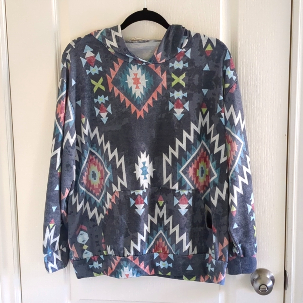 Ladies Lightweight Avery Aztec Hoodie Size L